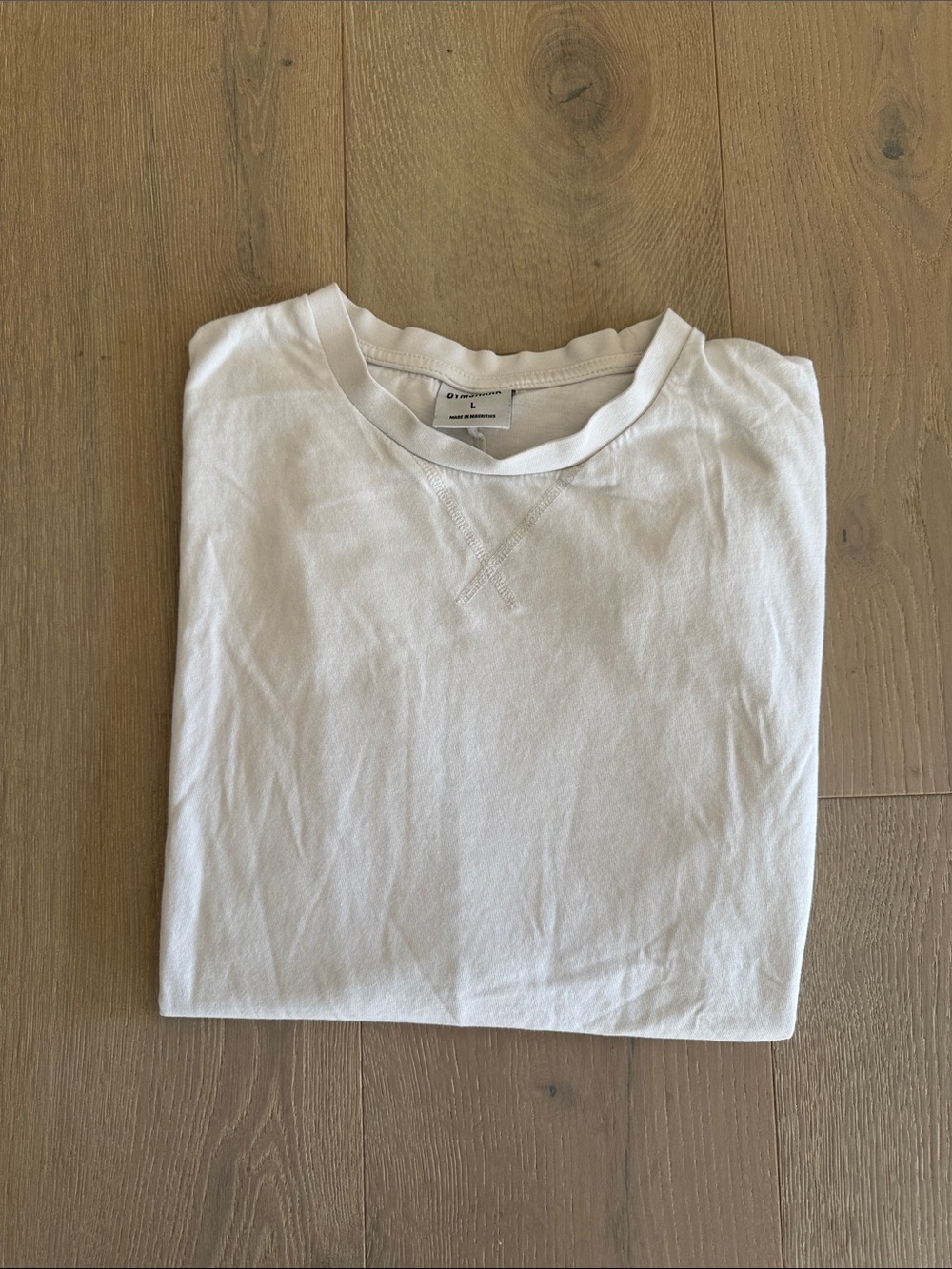 gymshark white boxy gym t-shirt size large